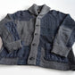 RRL Ralph Lauren (M) Patchwork Indigo Cotton/Wool/Linen Cardigan Sweater