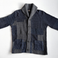 RRL Ralph Lauren (M) Patchwork Indigo Cotton/Wool/Linen Cardigan Sweater