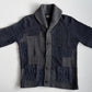 RRL Ralph Lauren (M) Patchwork Indigo Cotton/Wool/Linen Cardigan Sweater