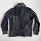 RRL Ralph Lauren (M) Patchwork Indigo Cotton/Wool/Linen Cardigan Sweater