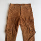 Polo Ralph Lauren (32x30) Suede Leather Cargo Motorcycle Tawny Brown Pants