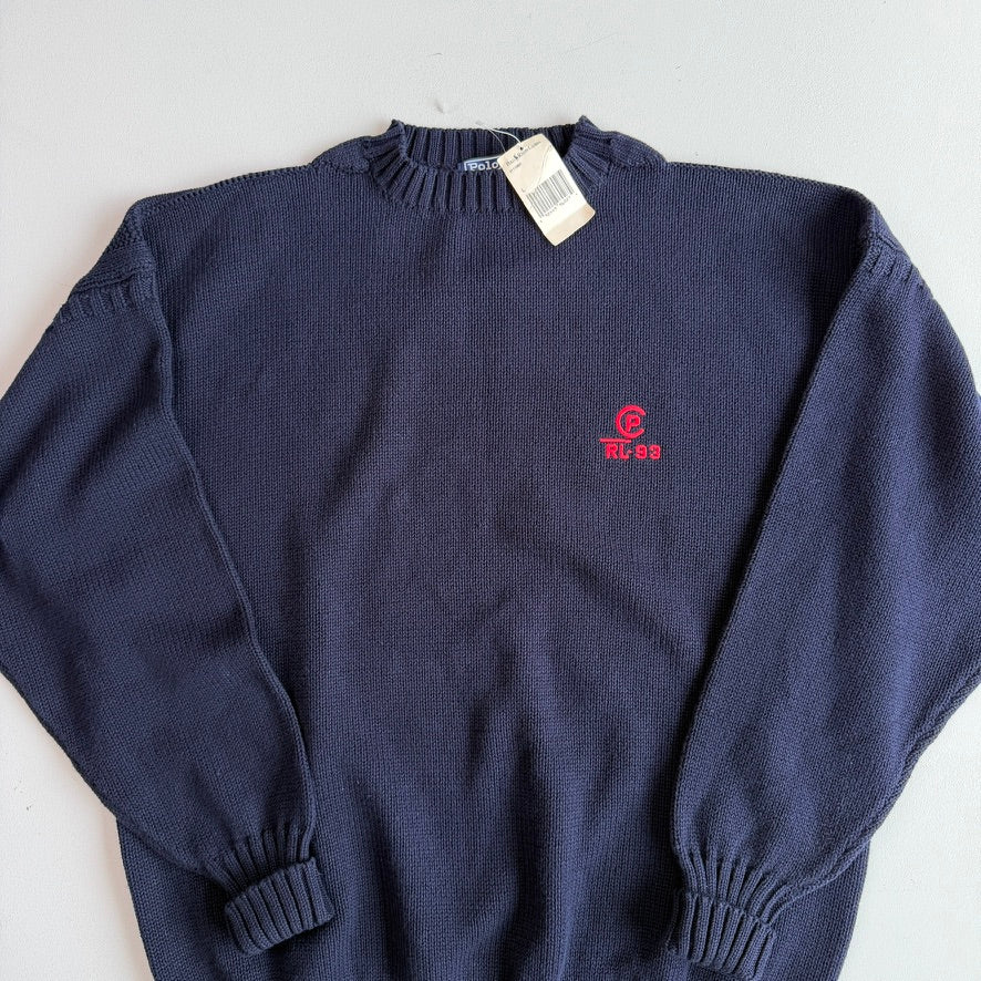 NWT VNTG Polo Ralph Lauren (L) CP RL-93 Cotton Knit Sweater