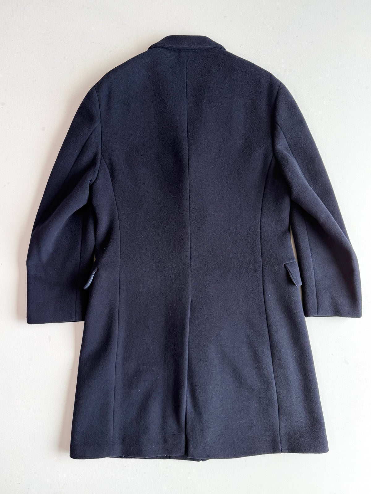 Polo Ralph Lauren (40R) Navy Blue 100% Wool Melton Overcoat