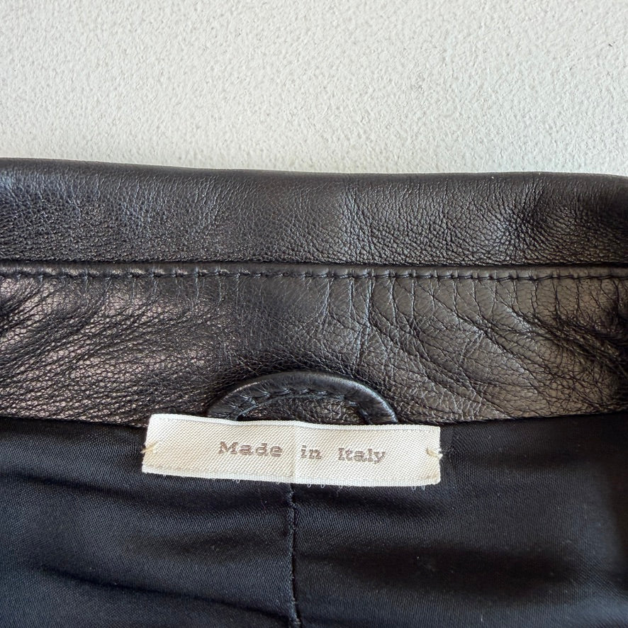 Ermenegildo Zegna (54/XL) Glove-Soft Leather Black Sports Coat