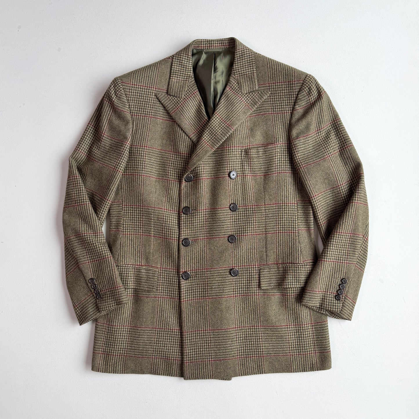 Ralph Lauren Purple Label (44L) 8x4 Cashmere Flannel Prince of Wales Coat