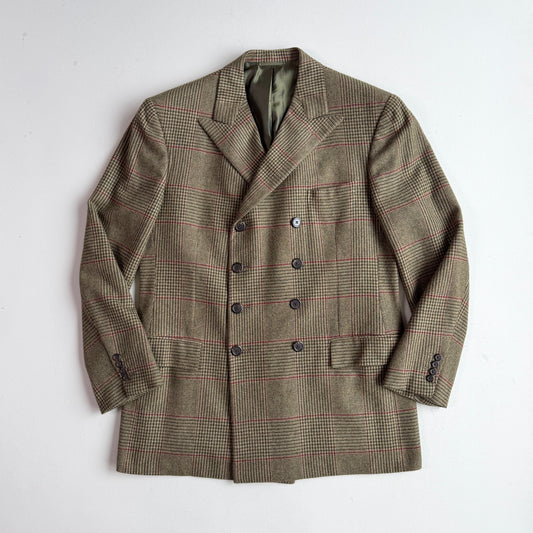 Ralph Lauren Purple Label (44L) 8x4 Cashmere Flannel Prince of Wales Coat