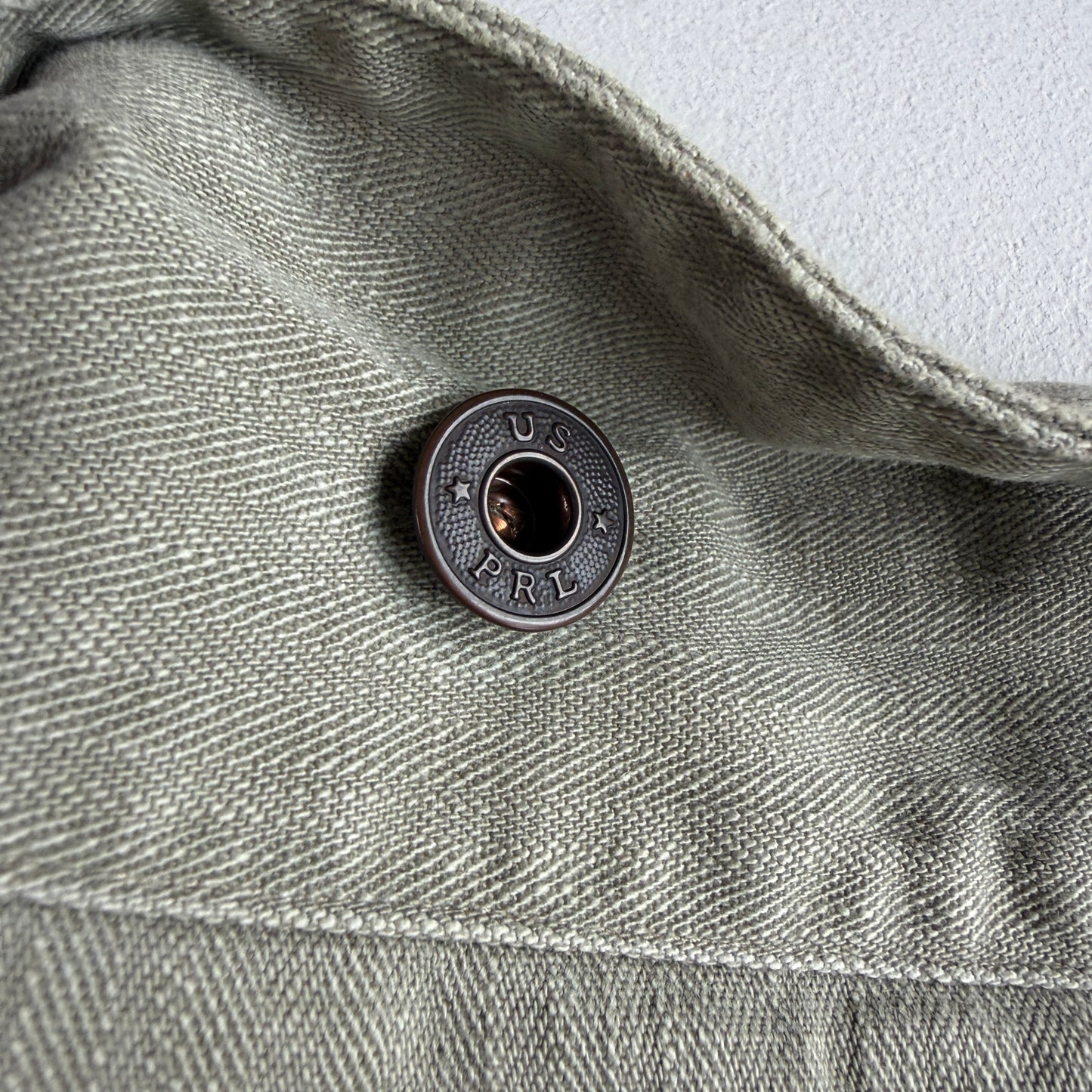 Polo Ralph Lauren (XL) WWII Military Herringbone Sage Cotton Fatigue Jacket