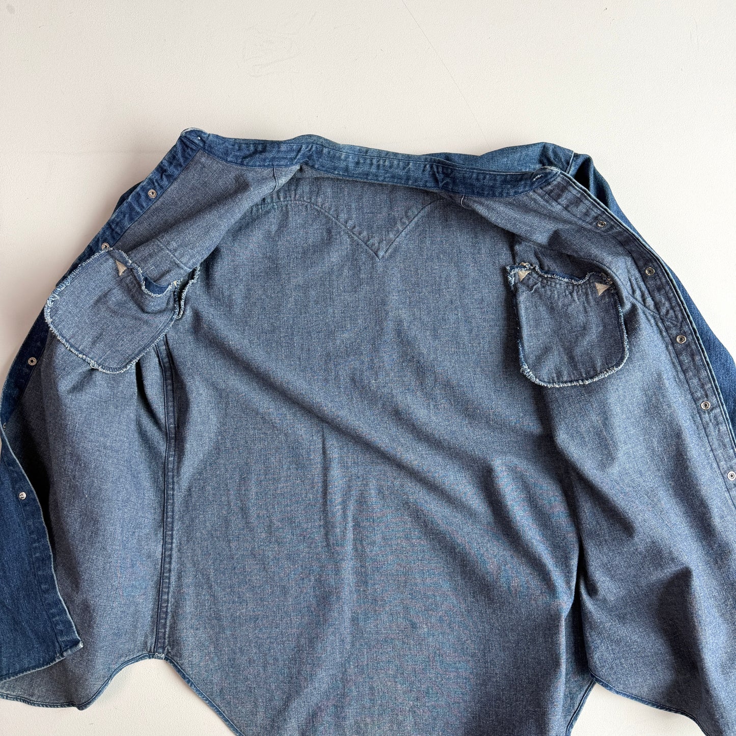 VNTG Ralph Lauren Polo Country (XL) Western Pearl Snap Denim Shirt
