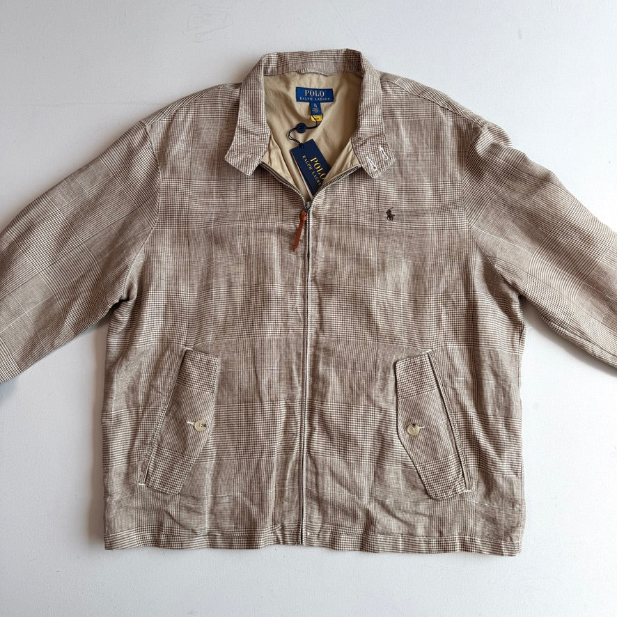 NWT Polo Ralph Lauren (XL) Linen Blend Glen Plaid Lined Lightweight Jacket