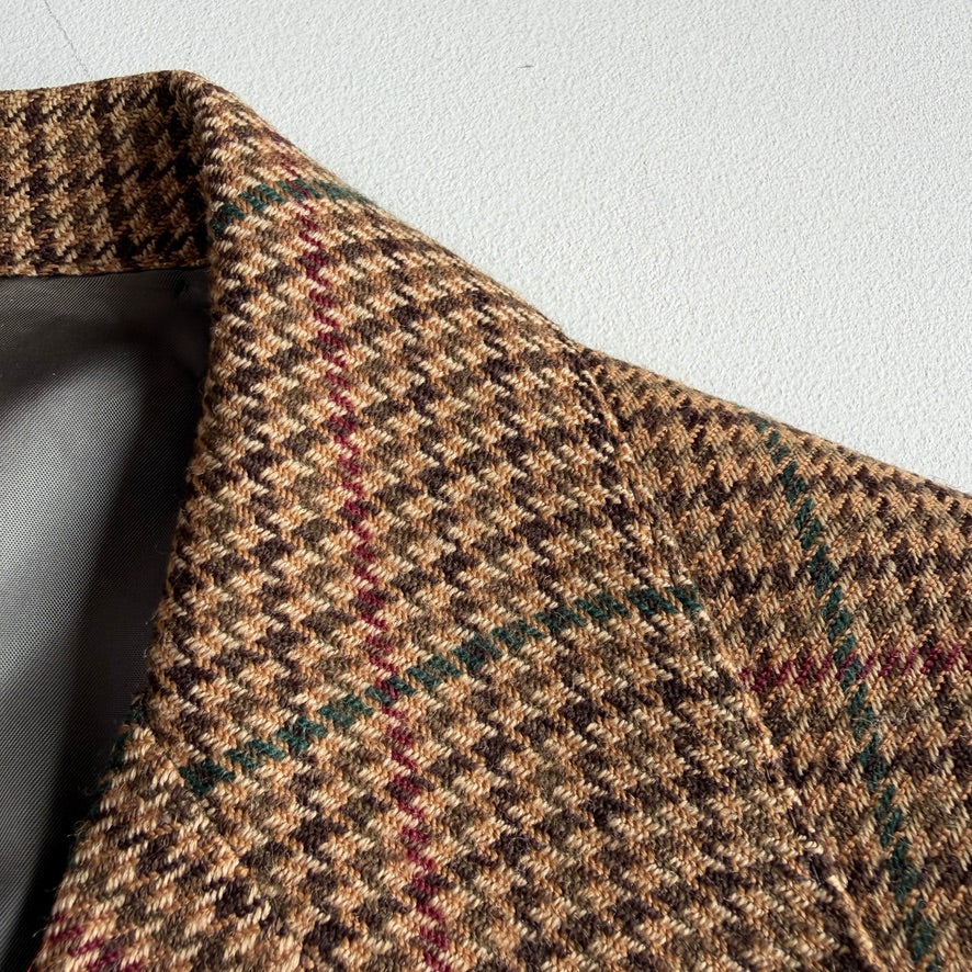 VNTG Polo Ralph Lauren (42L) Wool Houndstooth Overcheck Sports Coat