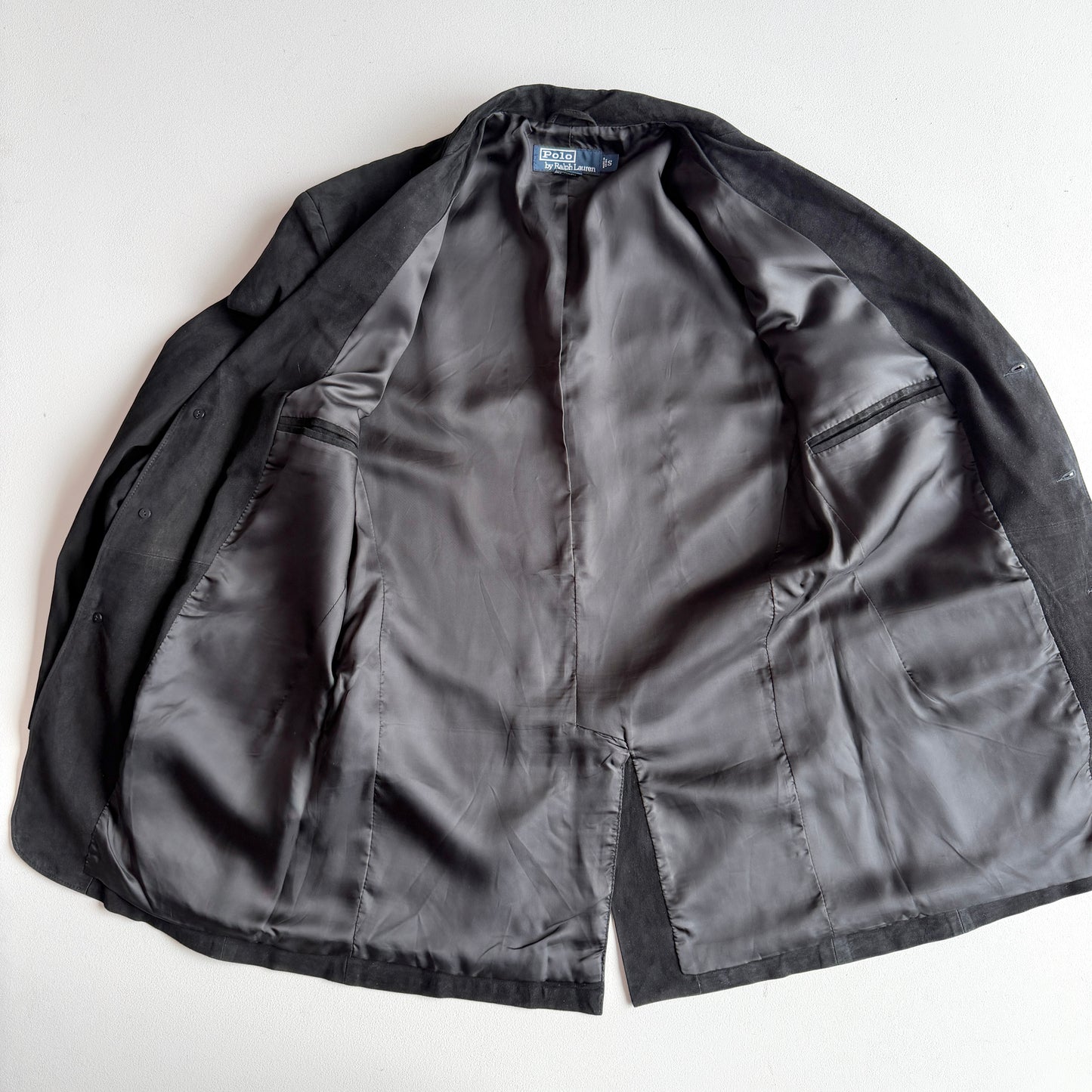Polo Ralph Lauren (S / 38R) Black Suede Leather Structured Sport Coat