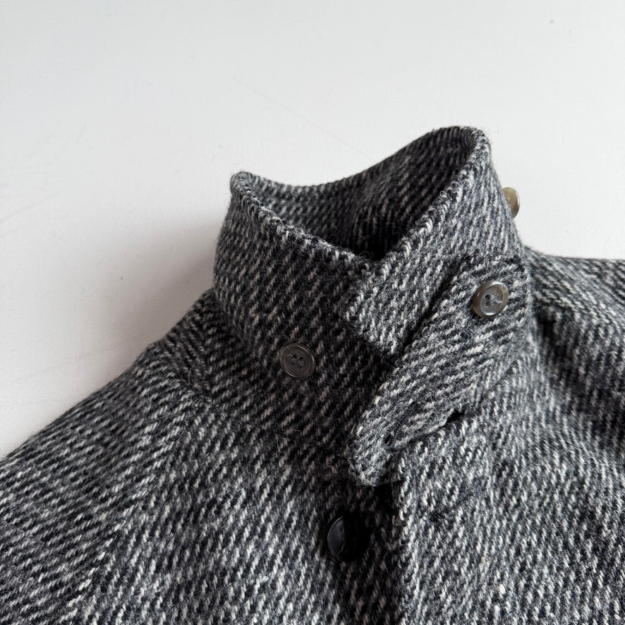 VNTG Burberry (36 / M) Tweed Wool Gray Raglan Sleeve Jacket