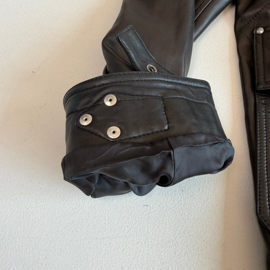 Ralph Lauren RLX (XL) Glove-Soft Leather Fireman Clasp Black Jacket
