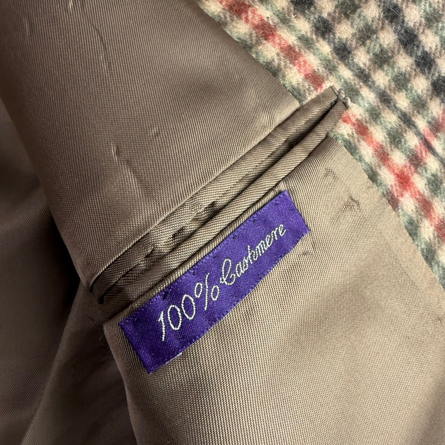 Ralph Lauren Purple Label (42R) Cashmere Flannel Full-Canvas Houndstooth Check Sport Coat