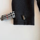VNTG Burberry (50 /52) Gray Wool/Cashmere Leather Trim Duffle Coat