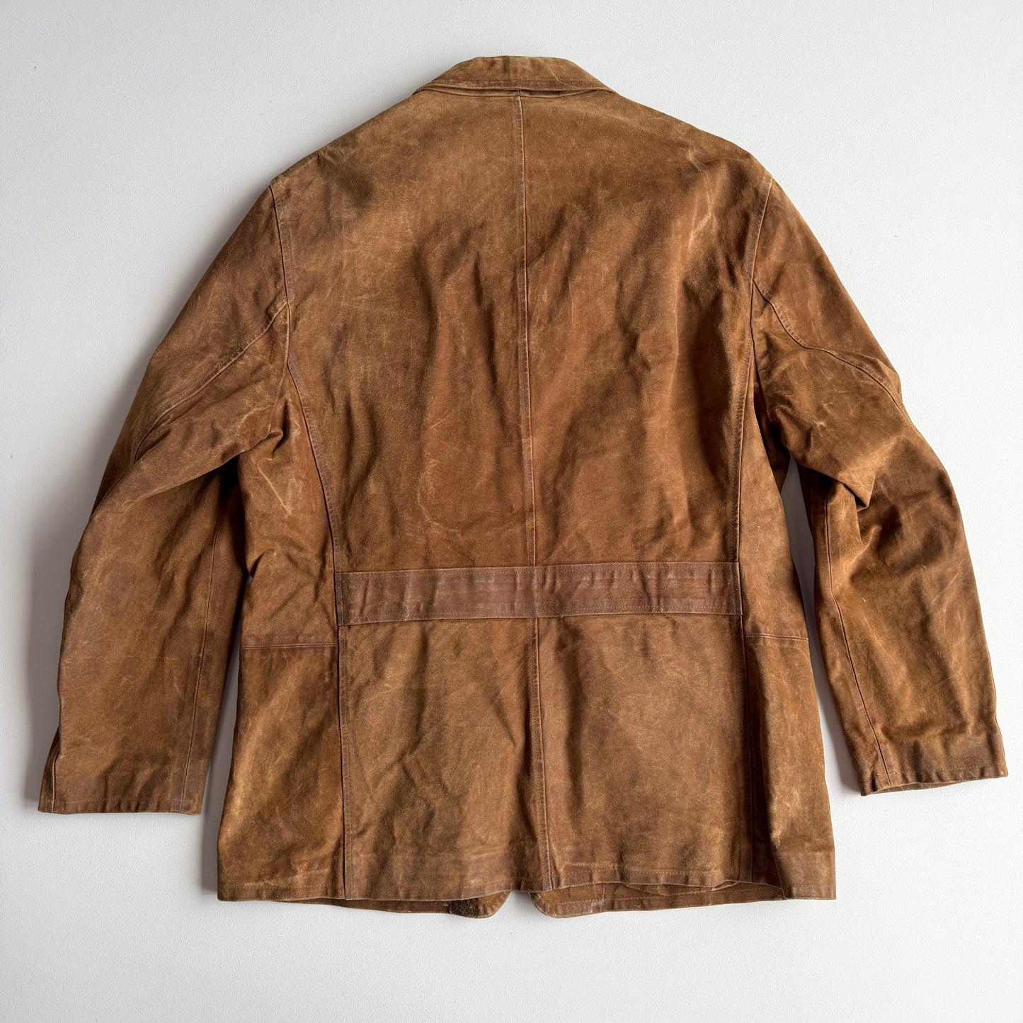 Polo Ralph Lauren (XL) Leather Roughout Half-Norfolk Tawny Field Jacket Coat