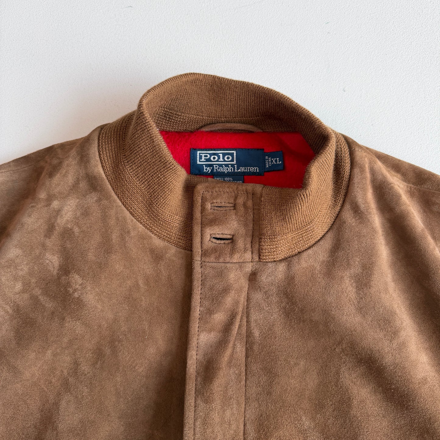 NWT VNTG Polo Ralph Lauren (XL) Suede Leather Bomber Fleece Lined Jacket