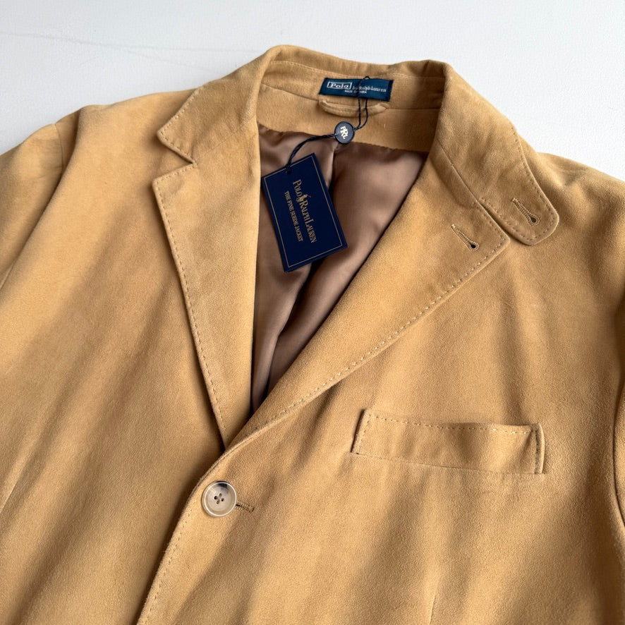 NWT Polo Ralph Lauren (L) Hacking Equestrian Suede Leather Tan Sports Jacket Coa