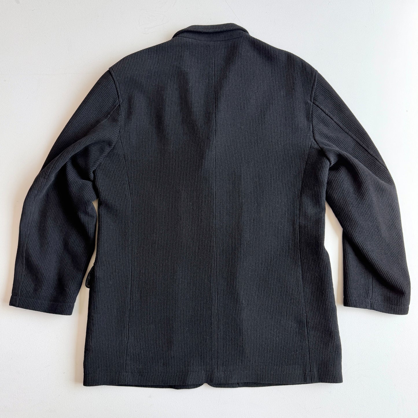 Ermenegildo Zegna (L / 52IT) Cotton/Wool Ribbed Off-Black Car Coat