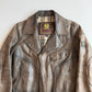 Belstaff Gold Label (L) Taupe Leather Belted Asymmetrical Zip Jacket
