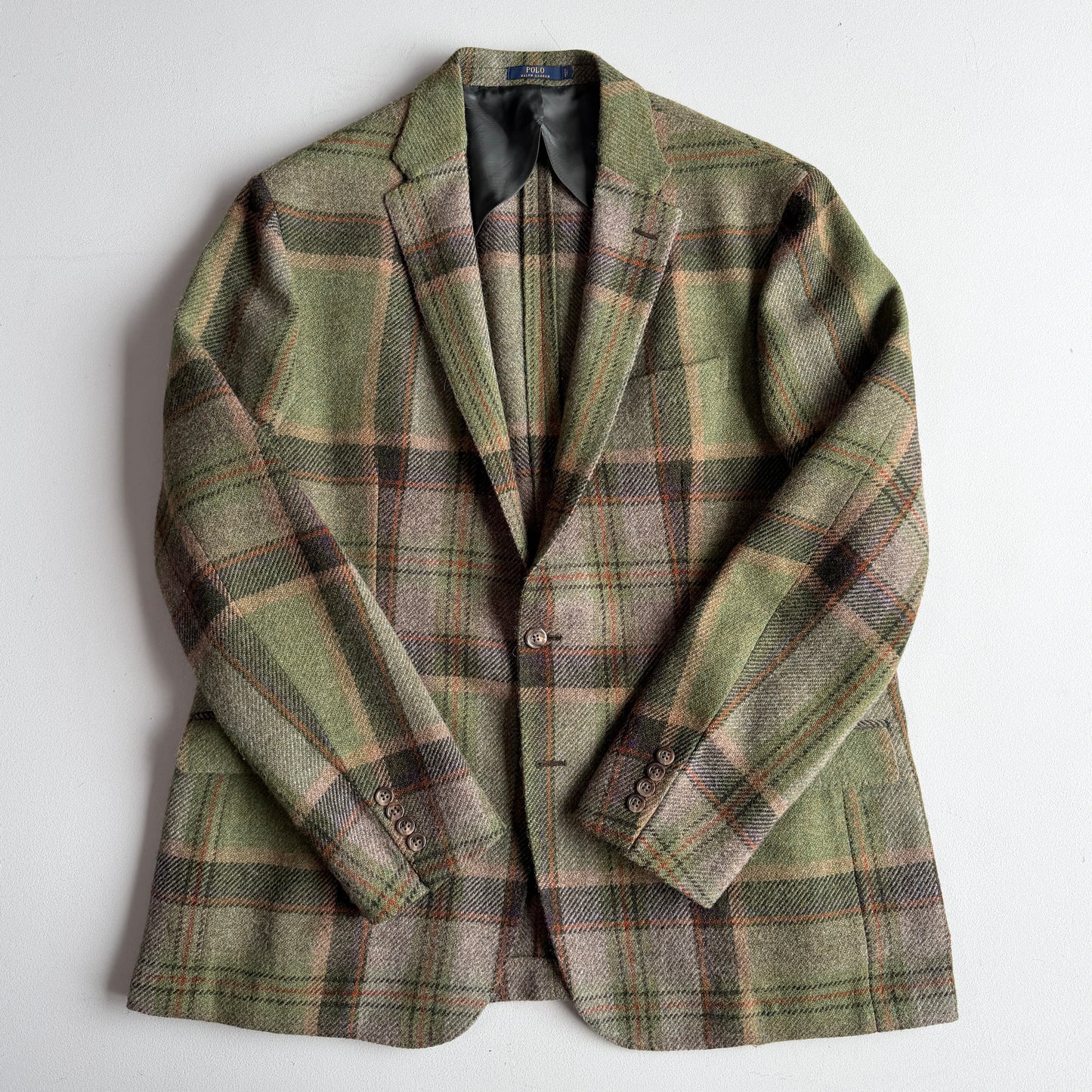 Polo Ralph Lauren (46R) Wool/Alpaca Tweed Plaid Unstructured Green Sport Coat