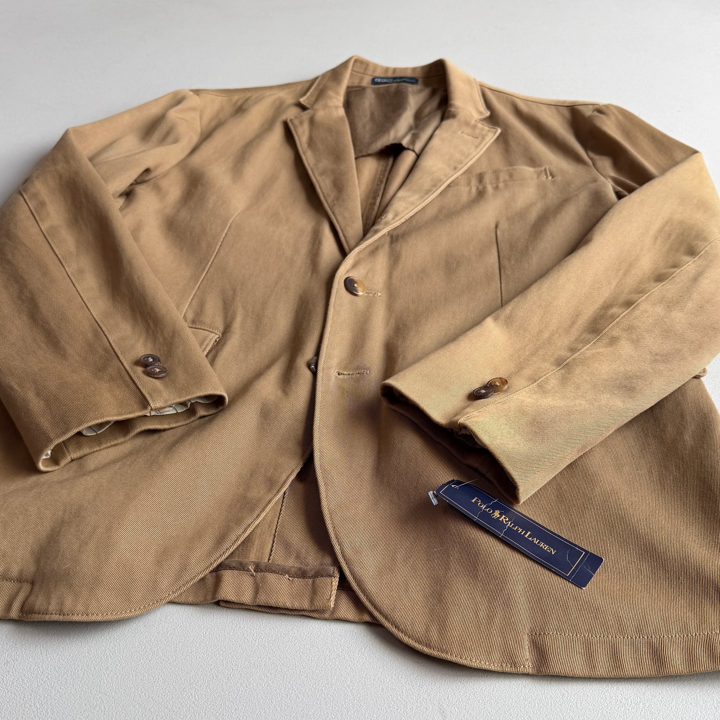 NWT Polo Ralph Lauren (44R) Cavalry Twill Cotton Khaki 3-2 Roll Sport Coat