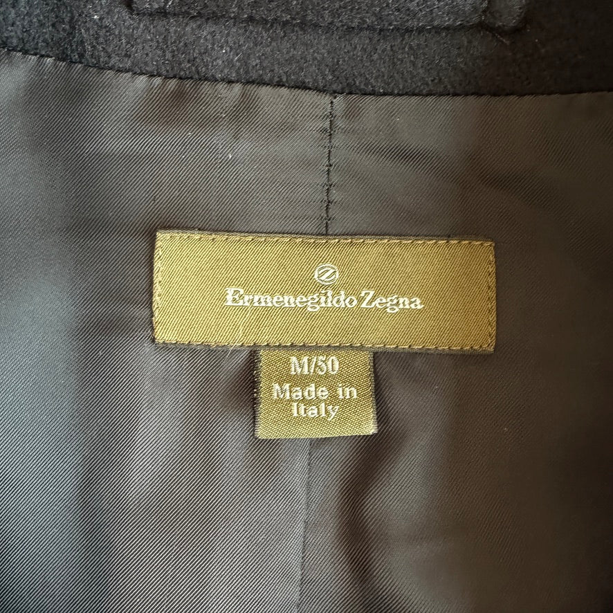 Ermenegildo Zegna (50IT / M) 100% Cashmere Flannel Black Car Coat