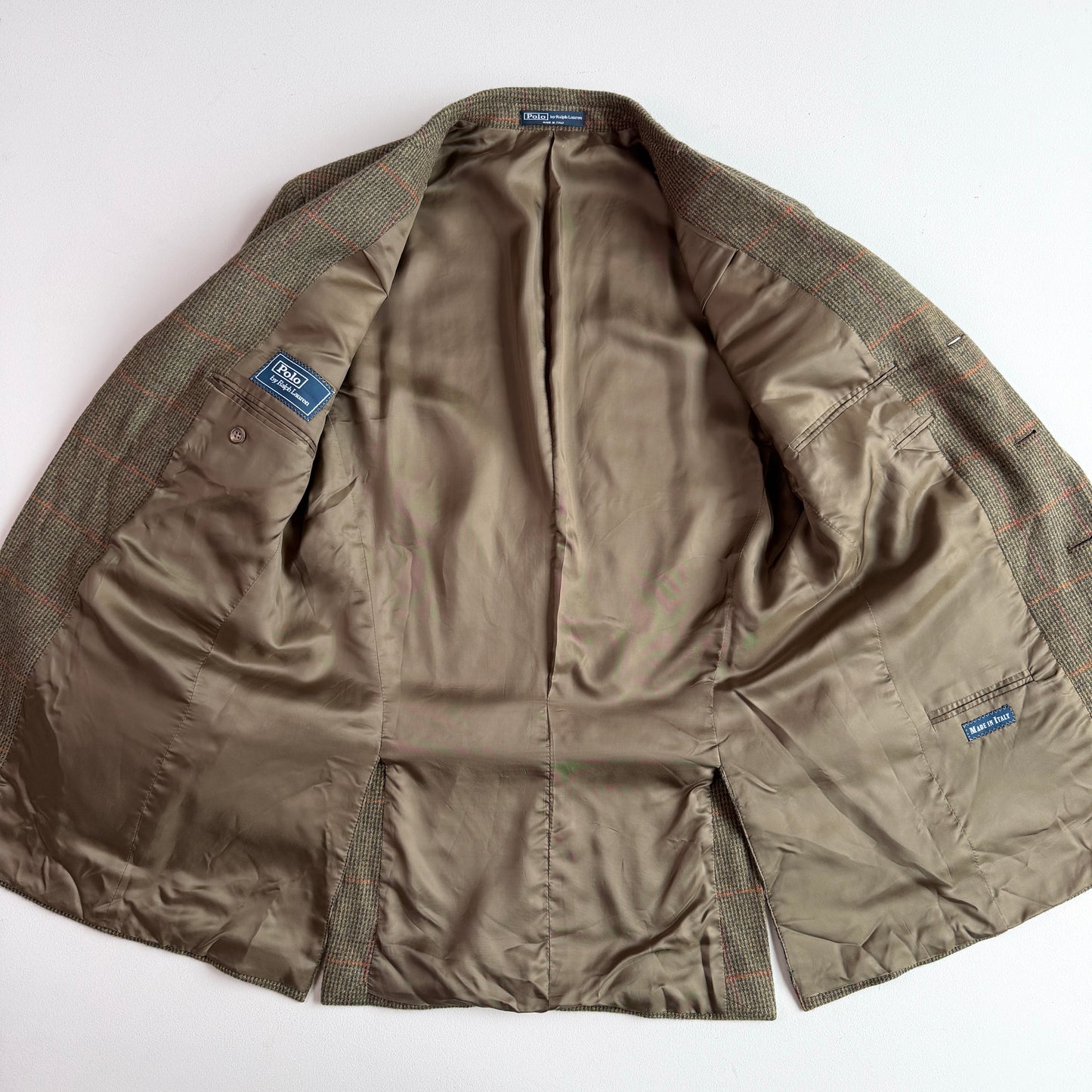 Polo Ralph Lauren (40L) Wool/Cashmere Flannel Overcheck Hacking Jacket