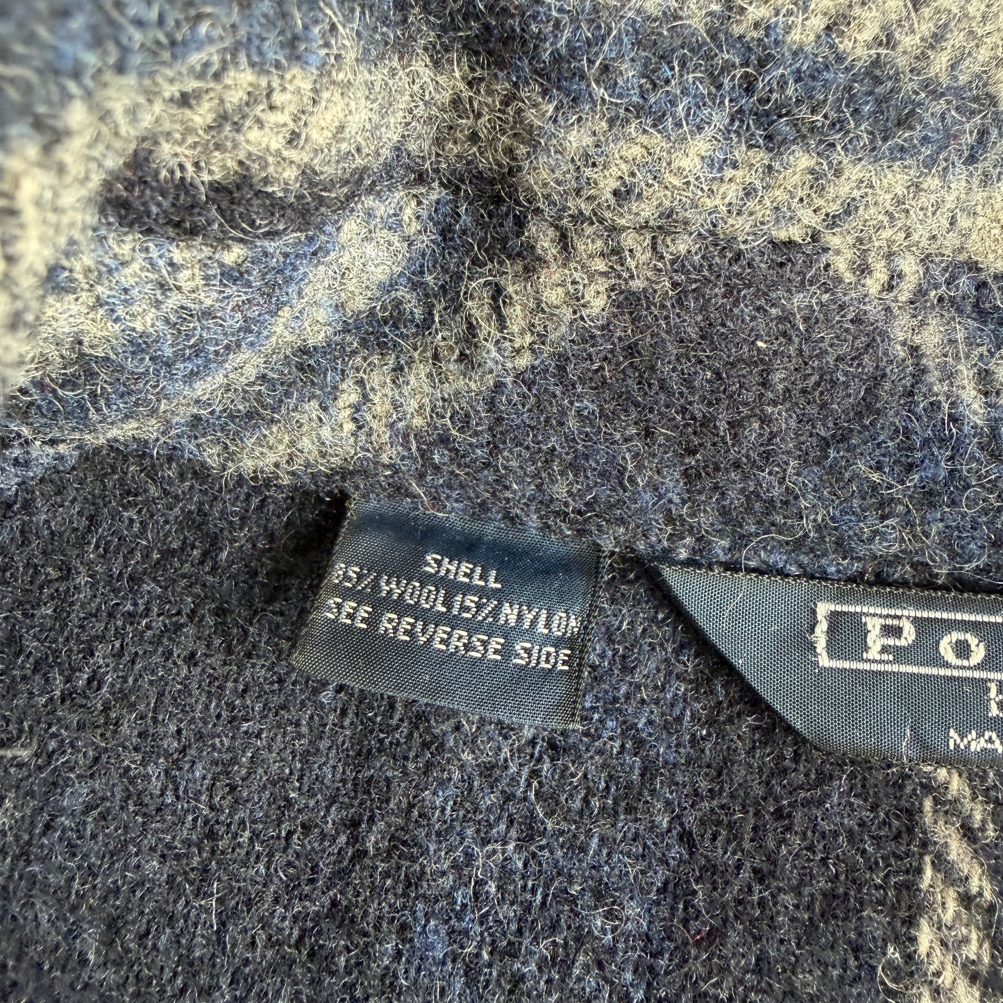 VNTG Polo Ralph Lauren (S) Wool Mackinaw Blue Plaid Coat