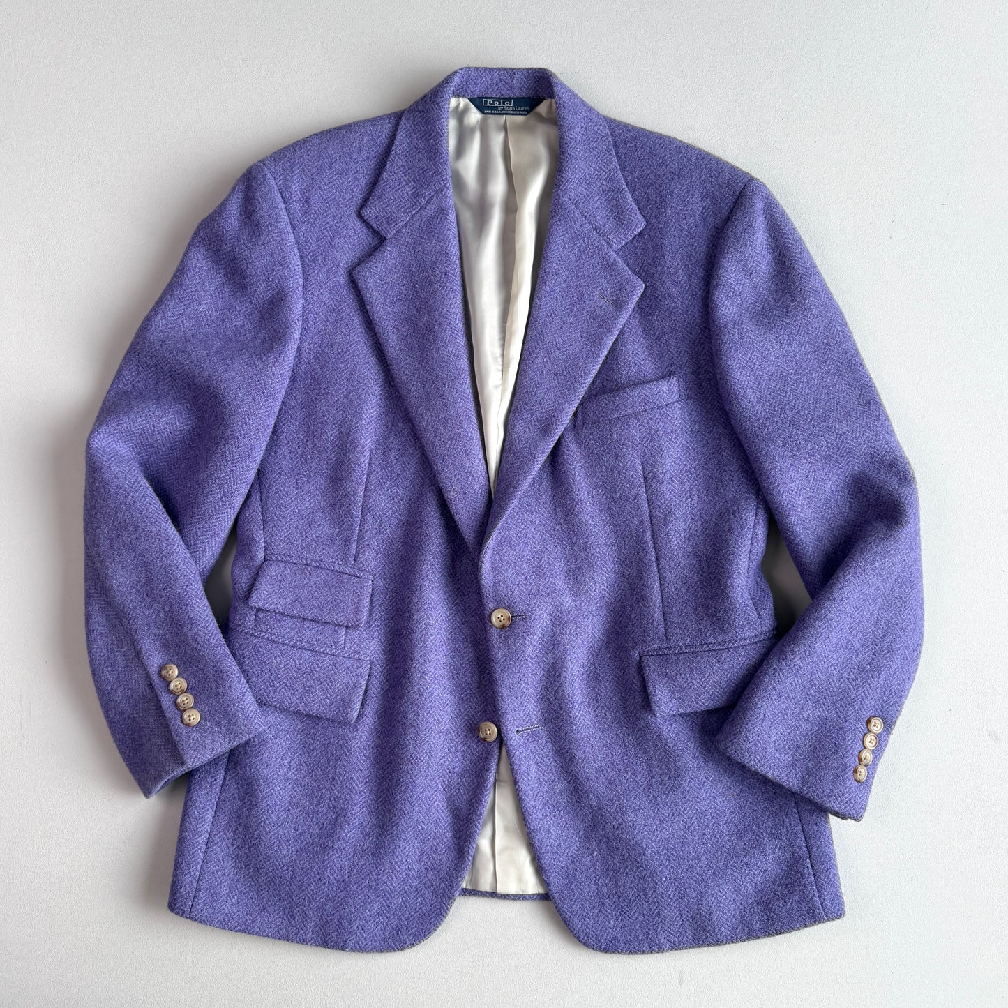 VNTG Polo Ralph Lauren (42S / 42R) Lavender 100% Wool Tweed Sport Coat