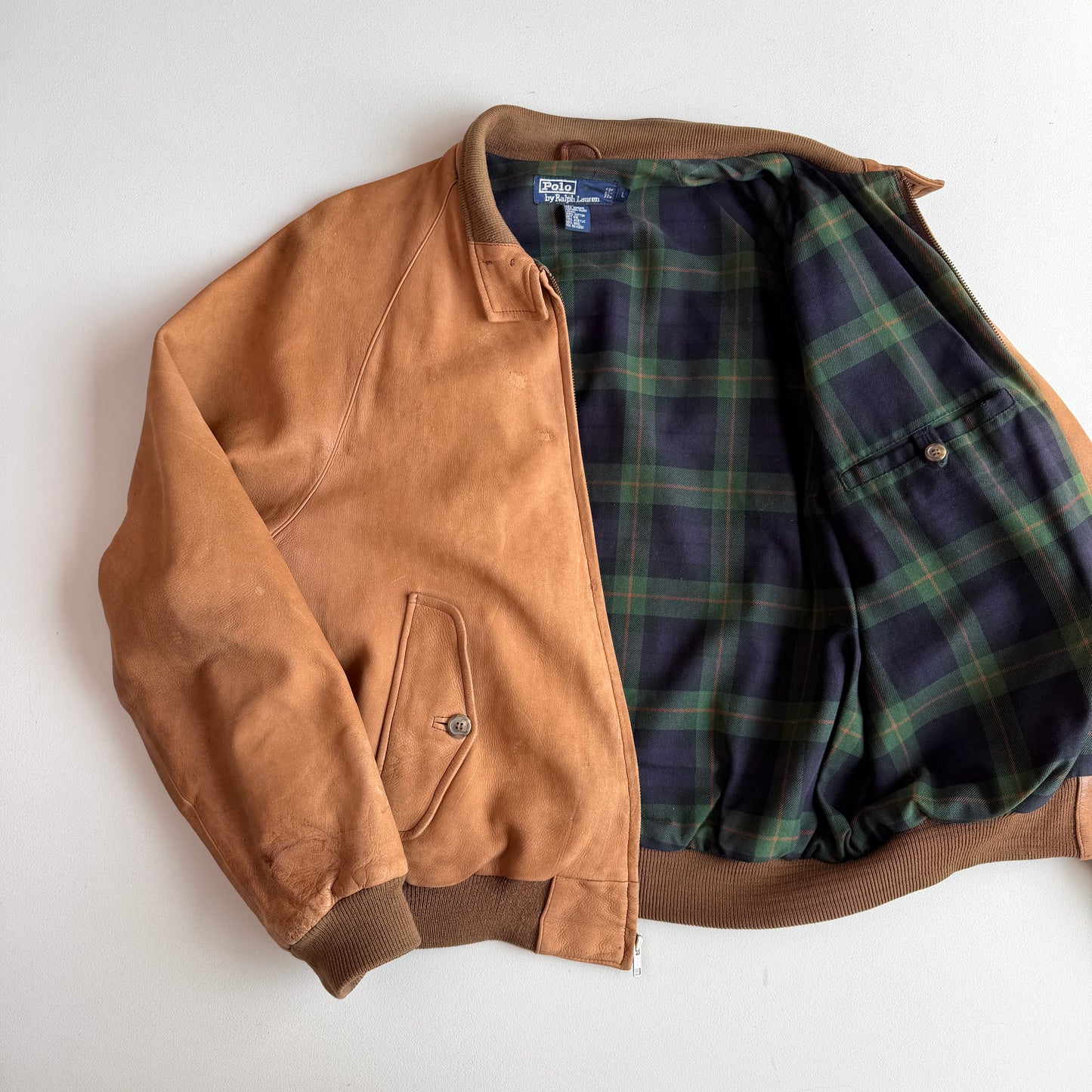 VNTG Polo Ralph Lauren (L / XL) Faded Raglan Leather Brown Jacket