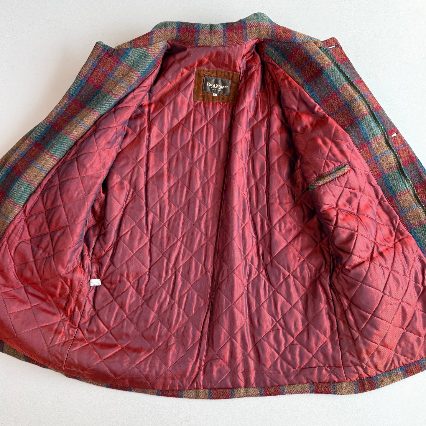 Paul Stuart (52IT / L) Plaid Wool Quilt Lined Hunting Chore Coat