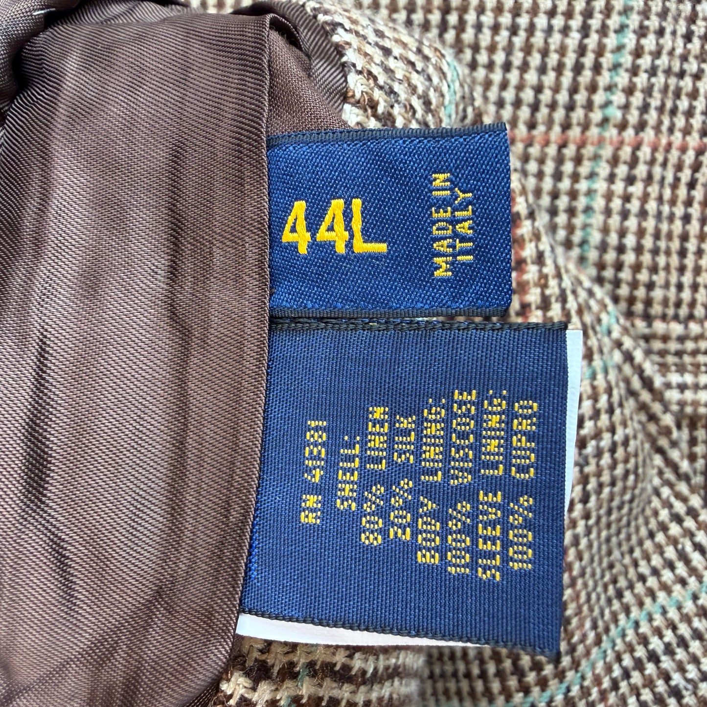 Polo Ralph Lauren (44L) Linen/Silk Overcheck Soft Tailored Sport Coat