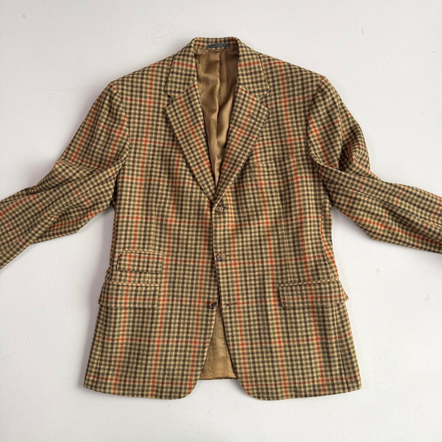 Ralph Lauren Purple Label (42R) Cashmere Flannel Full-Canvas Houndstooth Check Sport Coat