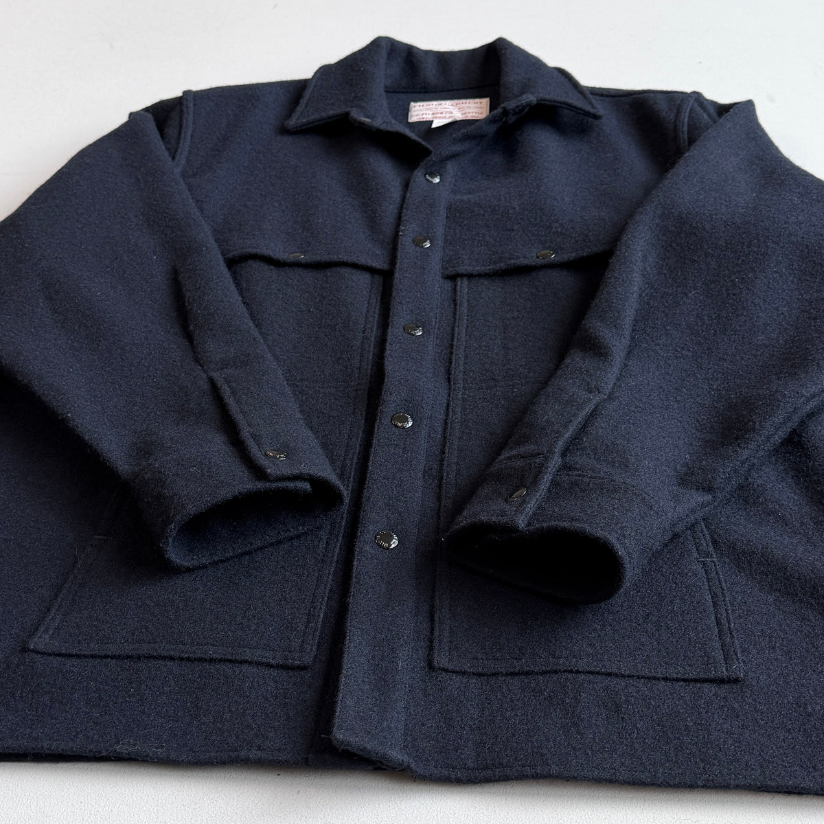 MINT! Filson (2XL) Navy Blue Wool Mackinaw Style 95 Cape Coat