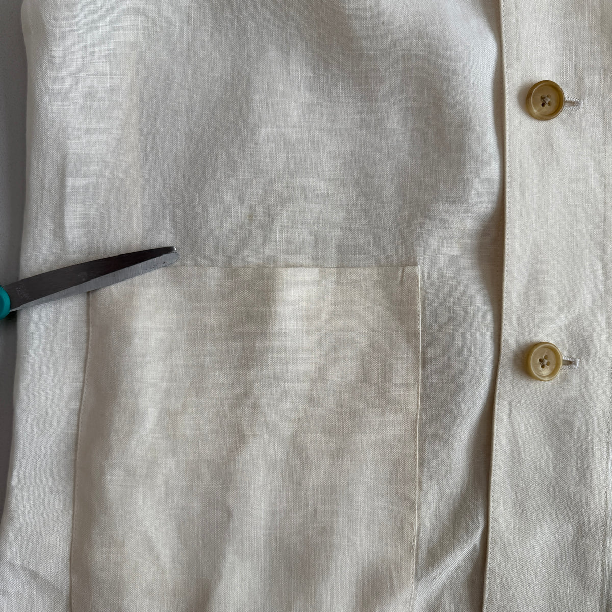 Ralph Lauren Purple Label (M) 100% Linen Ivory Cream Chore Coat Jacket