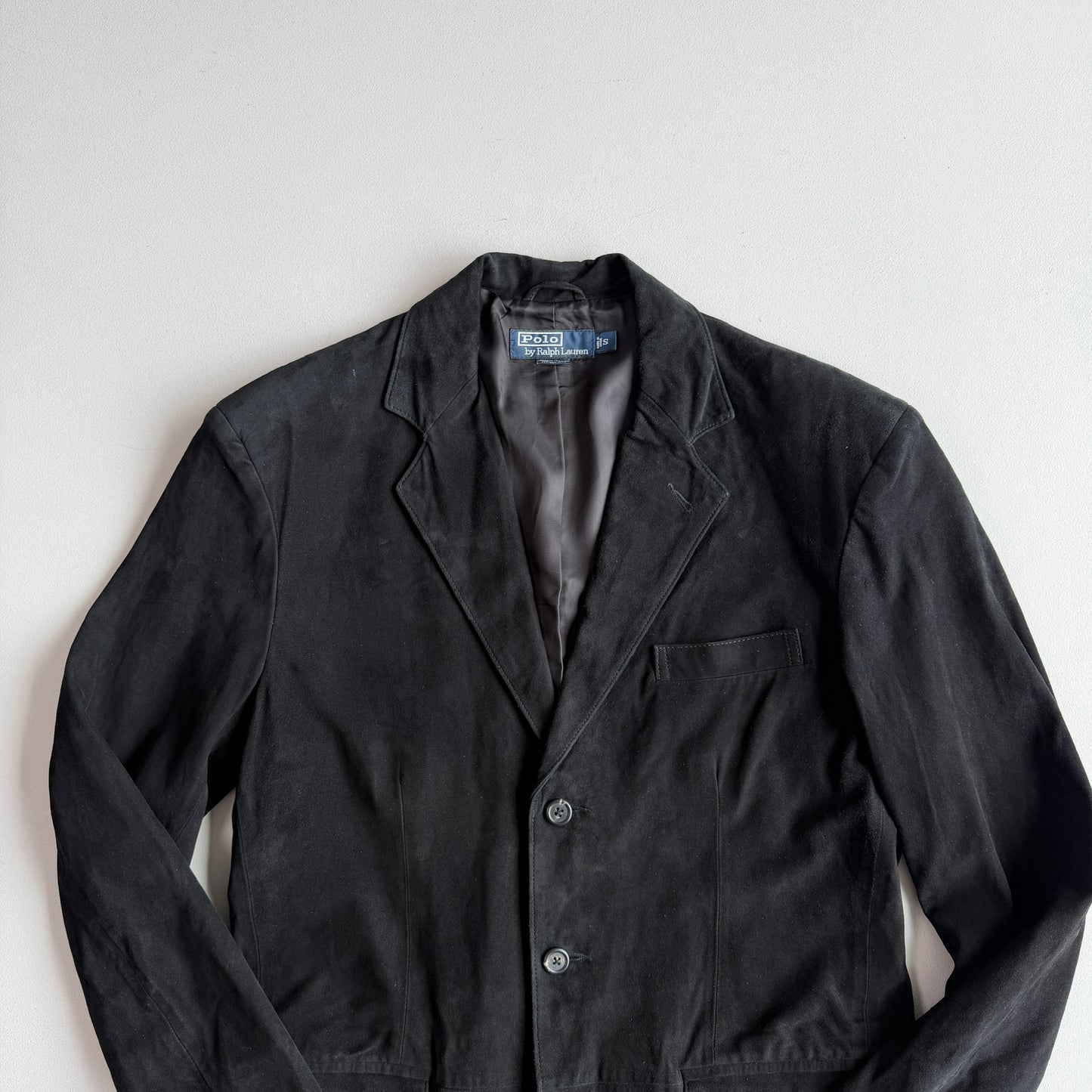 Polo Ralph Lauren (S / 38R) Black Suede Leather Structured Sport Coat