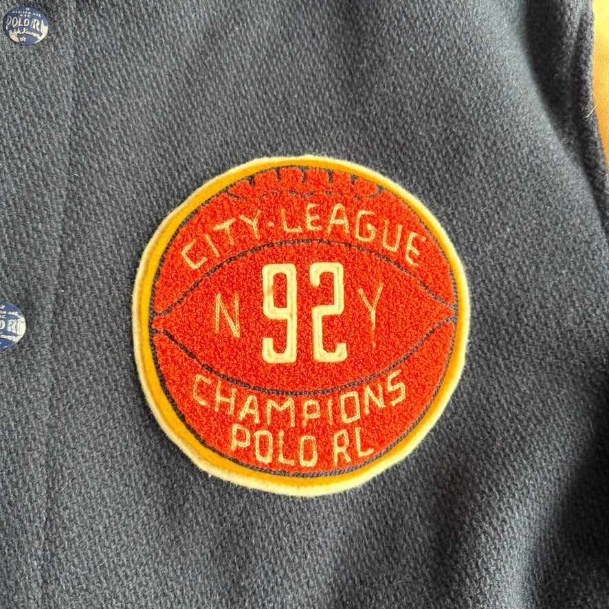 Polo Ralph Lauren (M) "Lightning Basketball" Varsity Leather Letterman Jacket
