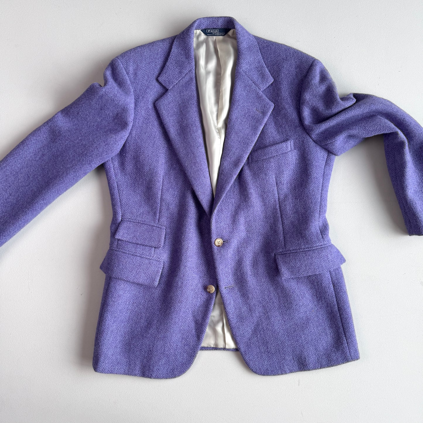 VNTG Polo Ralph Lauren (42S / 42R) Lavender 100% Wool Tweed Sport Coat