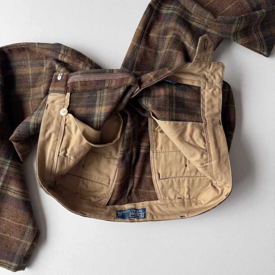 Polo Ralph Lauren (36x30) Wool Plaid Flannel Twill Trousers