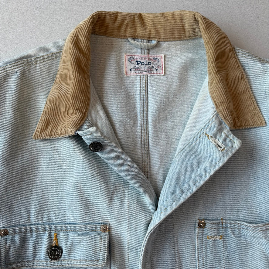 VNTG Polo Ralph Lauren (XL) "Sun-Bleached" Western Trucker Denim Jacket