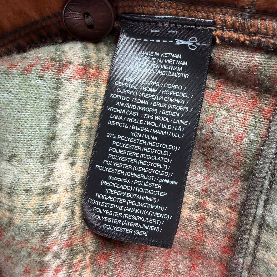 NWT RRL Ralph Lauren (S) Wool Blend Sage/Maroon Plaid Fleece Overshirt
