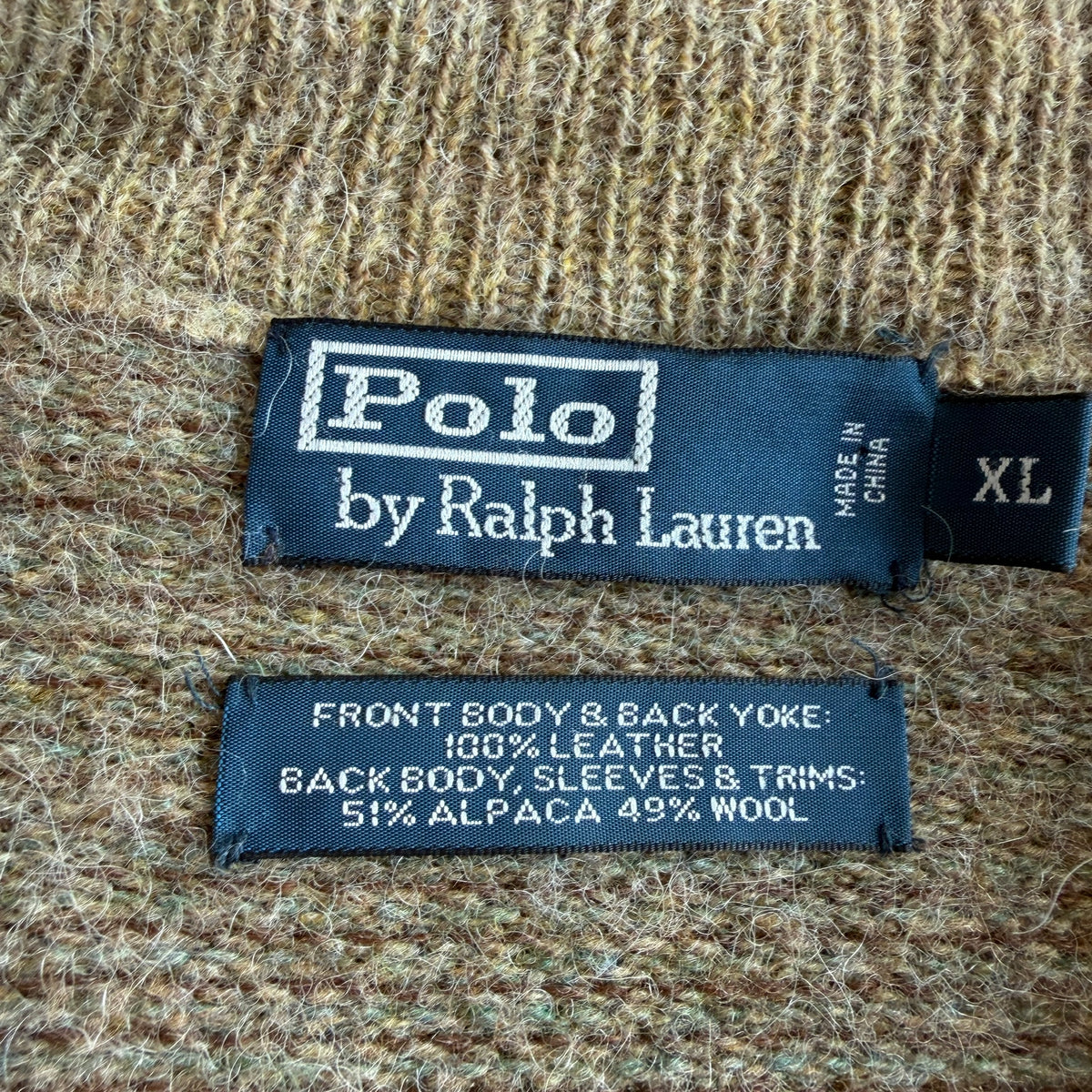 Polo Ralph Lauren (XL) Suede Alpaca/Wool Button Cardigan Sweater