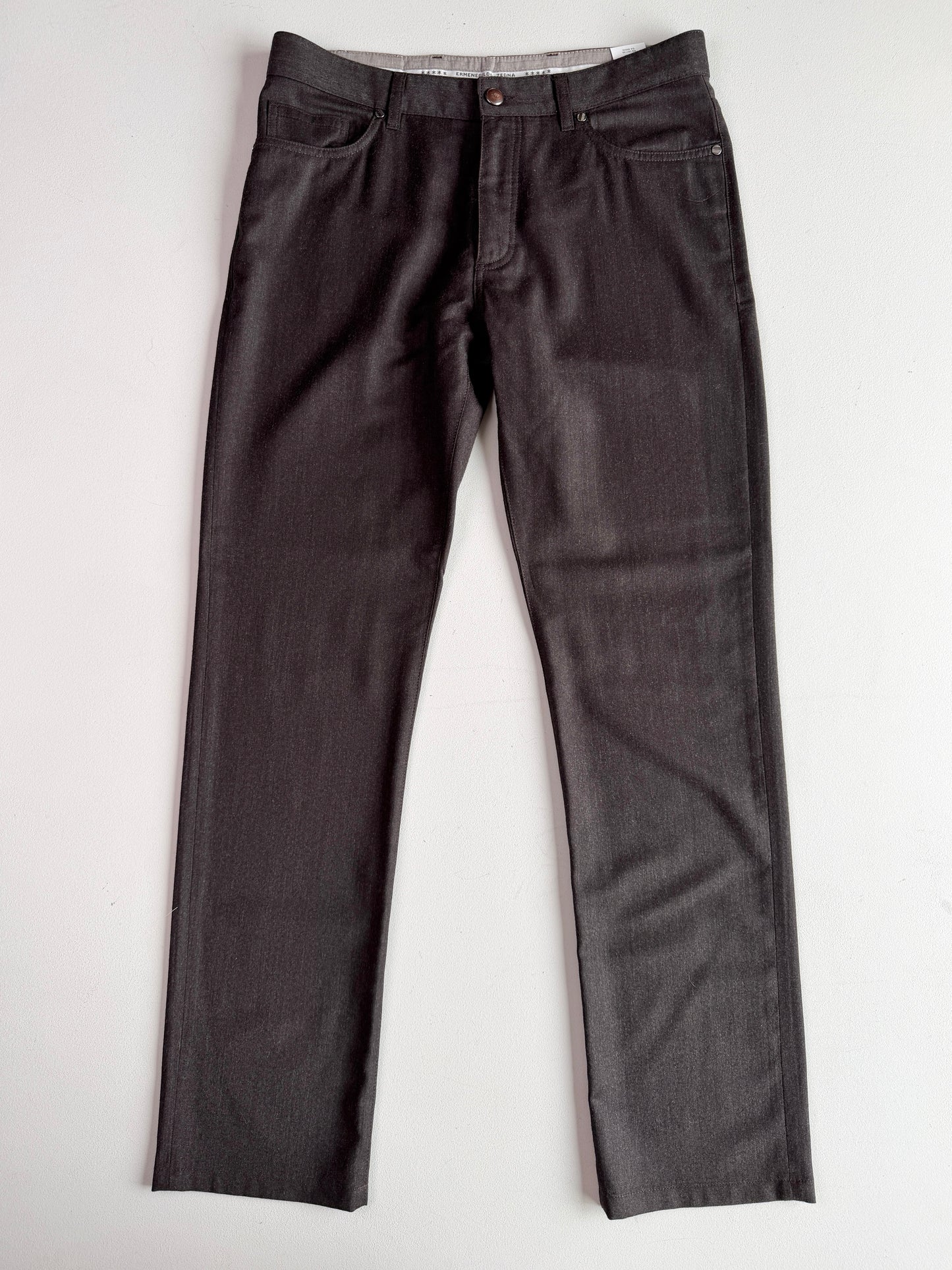 Ermenegildo Zegna (35/34x33 Slim) 100% Oxblood Brown Casual Wool Pants