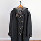 VNTG Burberry (50 /52) Gray Wool/Cashmere Leather Trim Duffle Coat