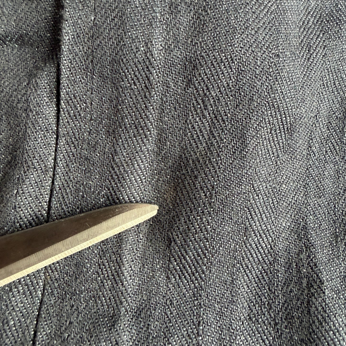 Canali (52 / L) Half-Norfolk 100% Linen Slate Blue Unstructured Sport Coat