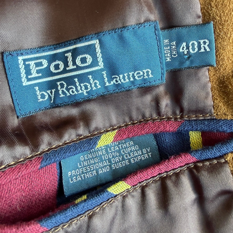 Polo Ralph Lauren (40R) Suede Leather Brown Hacking Jacket Coat