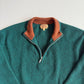 Paul Stuart (L) 100% Cashmere Emerald Green Quarter-Zip Sweater