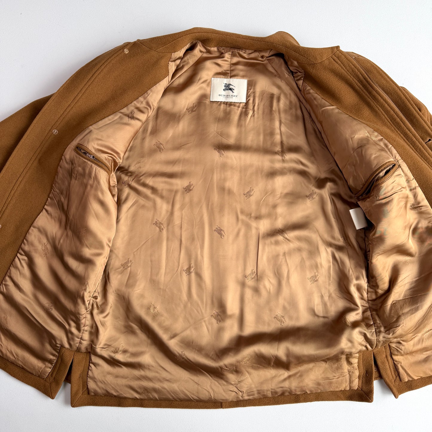 Burberry (L) 100% Cashmere Raglan Tawny Brown Balmacaan Coat