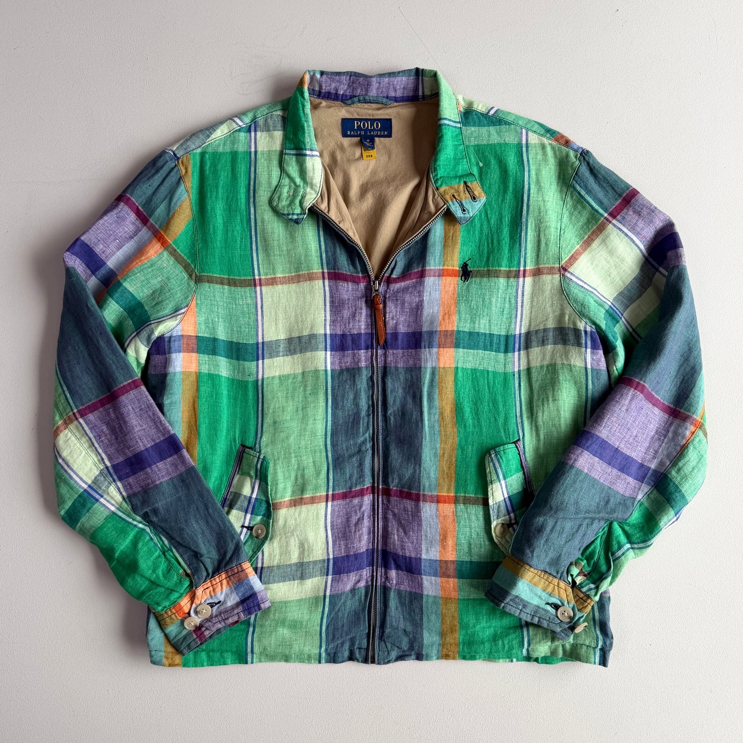 Polo Ralph Lauren (M) 100% Linen Madras Lined Jacket